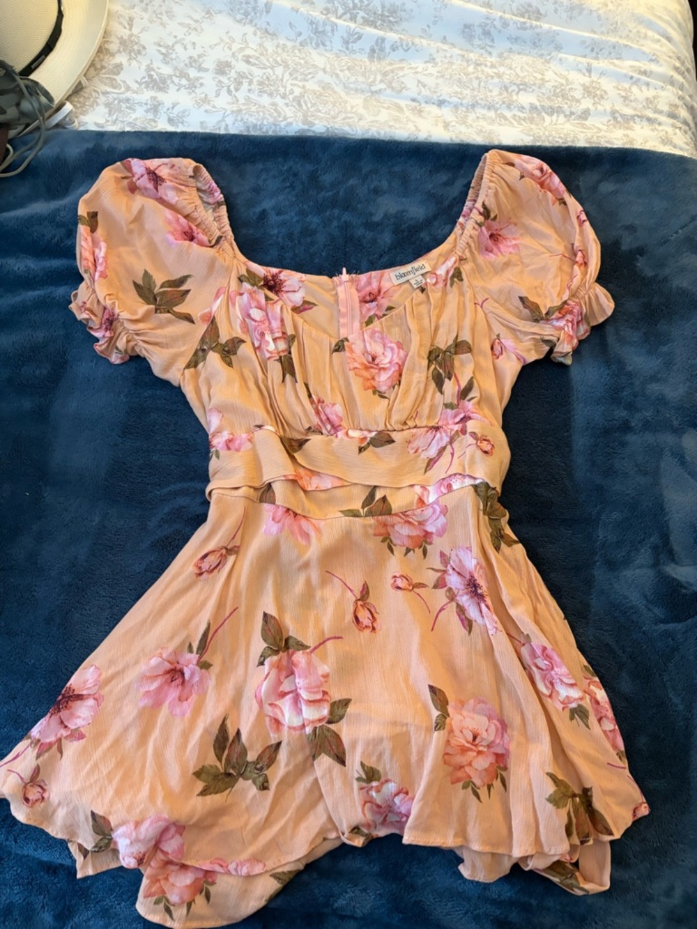 Blush Pink Floral Mini Dress - HoneyBee Co.